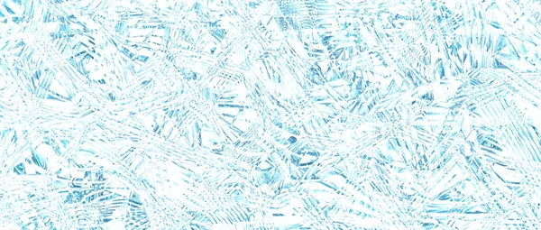 Blauer Eisgrund Textur Abstrakter Eismuster Auf Glas Bei Frost Visualisierung — Stockfoto