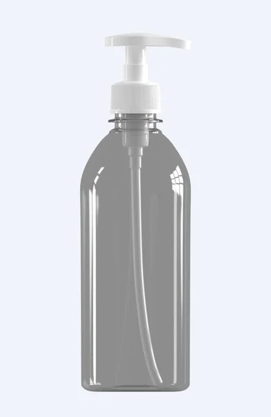 Vorlage Attrappe Leere Plastikflasche Mit Spender Auf Isoliertem Weißem Hintergrund lizenzfreie Stockbilder