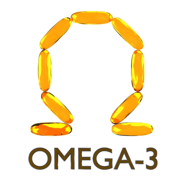 Omega-3 yağ asitleri. 3d render