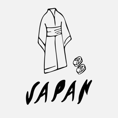 Japonya logo tasarımı doodle tarzı