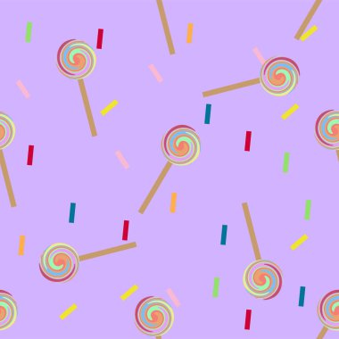 Çizgi film lolipop seamless modeli.