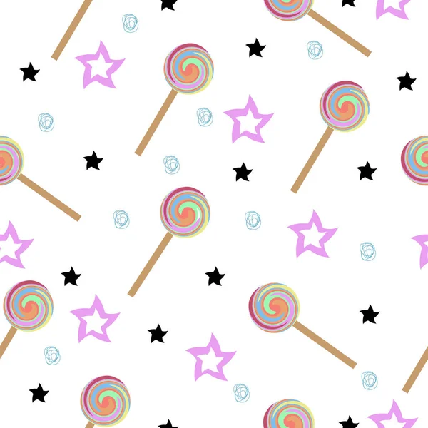 Cartoon lollies naadloze patroon. — Stockvector