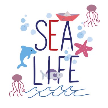 El çizim deniz sloganı .