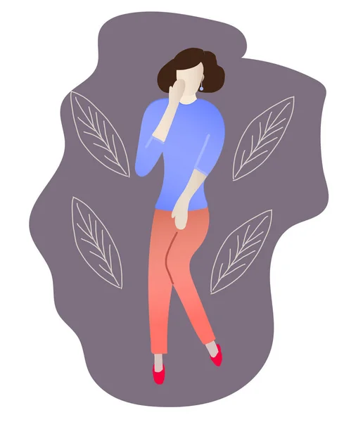 Female Urinary incontinence, cystitis, involuntary urination concept vector illustration — Stock Illustration Female Urinary Incontinence Cystitis Involuntary Urination Concept Vector Illustration Stock Vector
