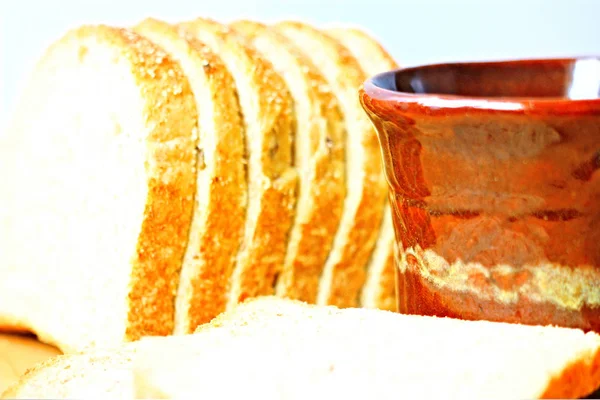 Brot Keramik Töpferei Braun Tommy Wurzel Weich Tack Leckere Sonnenblumenkerne — Stockfoto