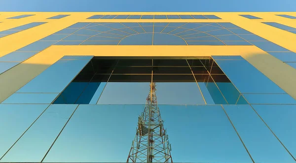 Trata Edificio Alto Vidrio Sudáfrica Diseñado Por Arquitecto Los Paneles — Foto de Stock