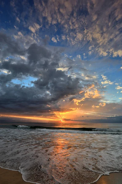 Stunning Summer Sunrise Mossel Bay South Africa Amazing Fanning Cloudscapes — Stock Photo, Image