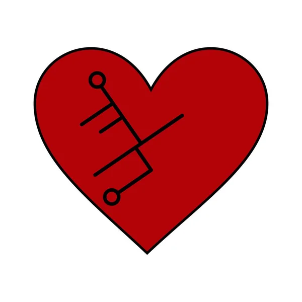 人工心臓のアイコン 設計された心臓 Webページ モバイルアプリケーション プロモーション用のアイコン 小器官の輸送 — ストックベクタ