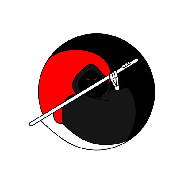 Смерть Косою Лякаючим Логотипом Круглий Логотип — стоковий вектор