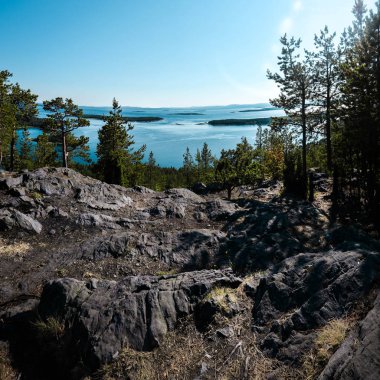 Beyaz deniz Landskape Kandalaksha üstünden.