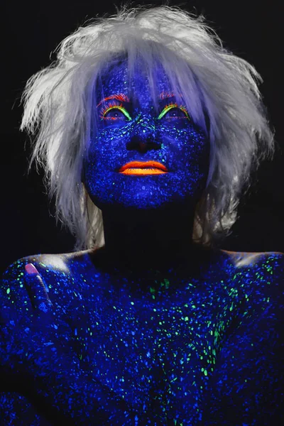 Vücut sanatı Luminofor Glow neon ışık makyaj