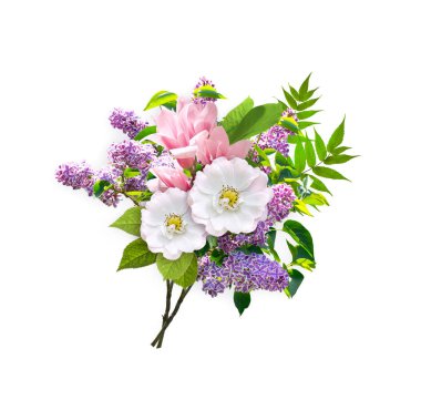 Leylak çiçek çiçek Çiçek buketi, köpek gül ve manolya