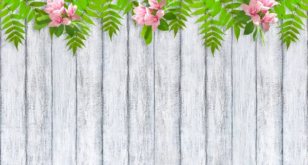 Vakantie banner met Magnolia bloemen en loof — Stockfoto