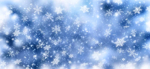 눈과 눈송이와 크리스마스 배경 — 스톡 사진