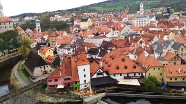 Panorama St. Vitus Katedrali ile Cesky Krumlov şehri