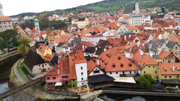 Panorama St. Vitus Katedrali ile Cesky Krumlov şehri