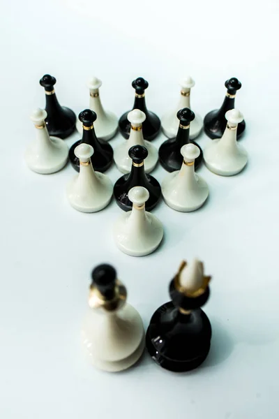 Chess King Queen White Background — Stock Photo, Image