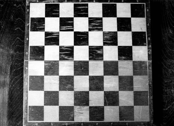 Šachy Dřevěném Pozadí Tabule — Stock fotografie