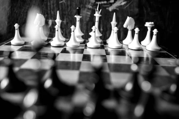 King Queen Chess Pieces Board — Stock Photo, Image