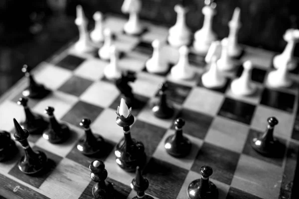 King Queen Chess Pieces Board — Stock Photo, Image