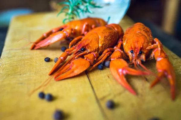 Cangrejo Río Hervido Fragante Rojo Plato — Foto de Stock