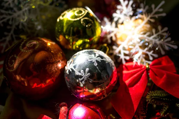 Kerst Samenstelling Klokken Nieuwjaar Decoraties Achtergrond — Stockfoto