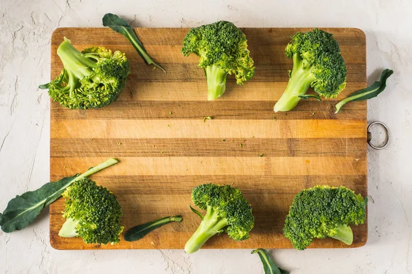 Fresh Broccoli Wooden Board — Stock Photo, Image
