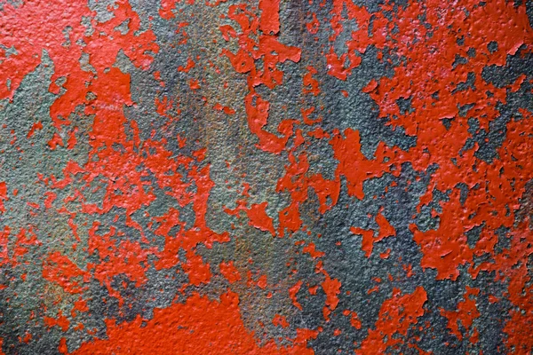Hoja Metal Bruto Con Pintura Roja Mal Estado —  Fotos de Stock