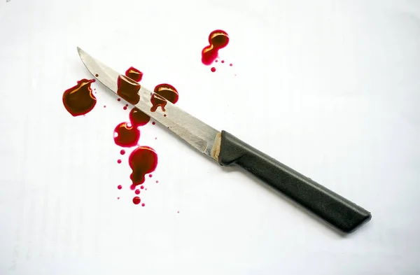 Knife and blood — Stock Photo, Image