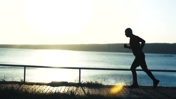 Kint Fiatal Sportos Férfi Portréja Fitness Sport Egészséges Életmód Fogalma — Stock videók