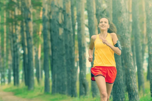 Running Woman Female Runner Jogging Park Girl Training Outdoors Exercising — Stock Photo, Image