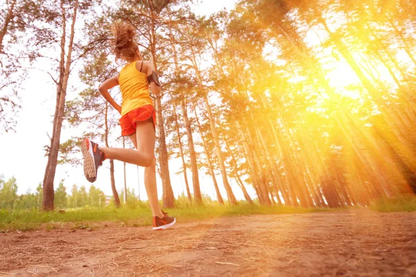 Running Woman Female Runner Jogging Park Girl Training Outdoors Exercising — Stock Photo, Image