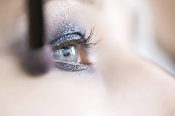 Eye Makeup Close Shining Eyeshadow — Stock Photo, Image