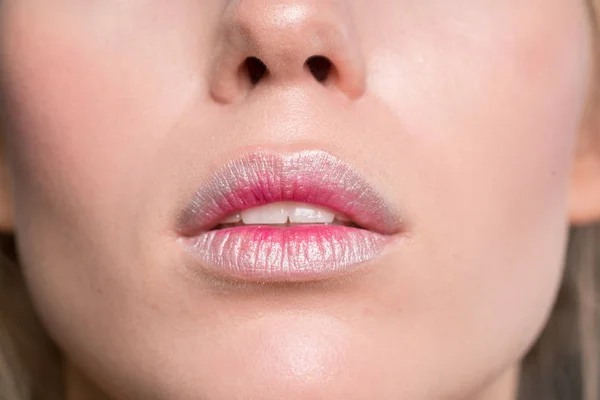 Lippen Close Zachte Lip Make Sensuele Lippen — Stockfoto