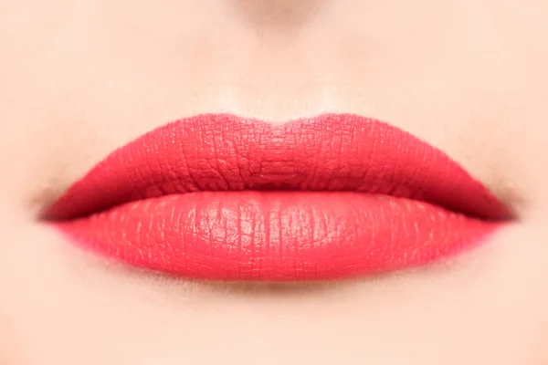 Seksowne Usta Piękne Czerwone Usta Piękne Usta Makijaż Zbliżenie — Zdjęcie stockowe