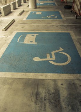 işaret cripplel kapalı otopark, vintag devre dışı