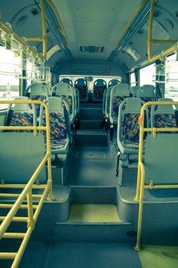 Otobüs, vintage renk stil iç
