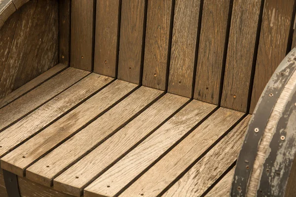 Wooden Garden Chair Seat Detail — Stock Photo, Image