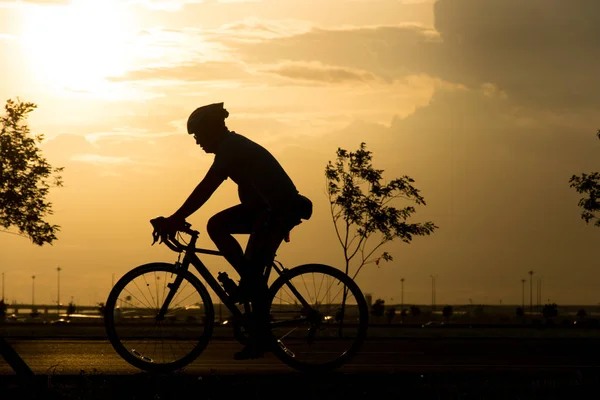 Silhouette Bike Sunset — Stock Photo, Image