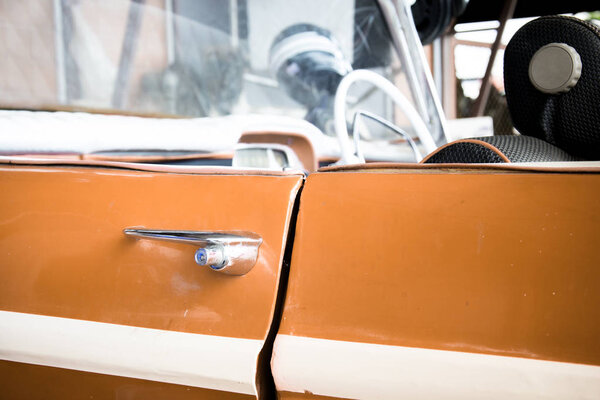 Interior of classic vintage car