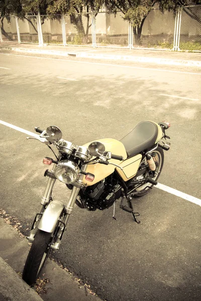 Vintage motorkerékpár részletesen, vintage hang — Stock Fotó