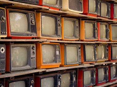 Kazık eski retro Tv bachground Desen duvar