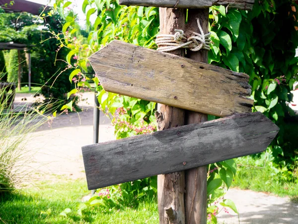 Das Hölzerne Sommergarten Schild Fügen Sie Ihren Eigenen Text Hinzu — Stockfoto