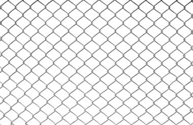 Çelik tel örgü beyaz arka plan üzerinde