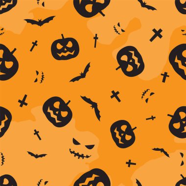 Cadılar Bayramı Dikişsiz desen arka plan - vektör