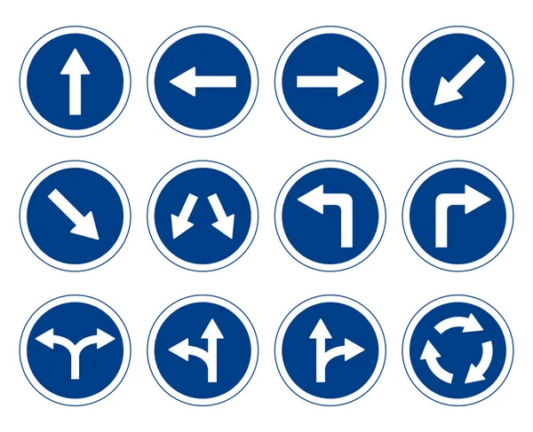 Set yol işaretleri, yol işaretleri koleksiyonu düz tasarım