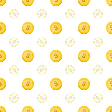 Altın dolar paraları Dikişsiz desen arka plan - vektör
