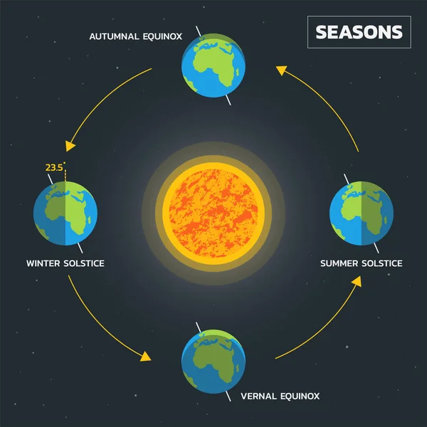 Diagram Musim Bumi Vektor - Stok Vektor