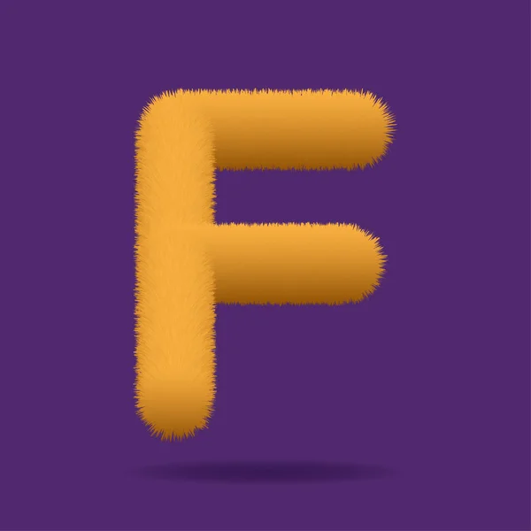 Orange Fur Uppercase Letter Alphabet Made Fur Texture Vector — Stock Vector