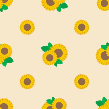 Ayçiçeği Dikişsiz desen arka plan - vektör
